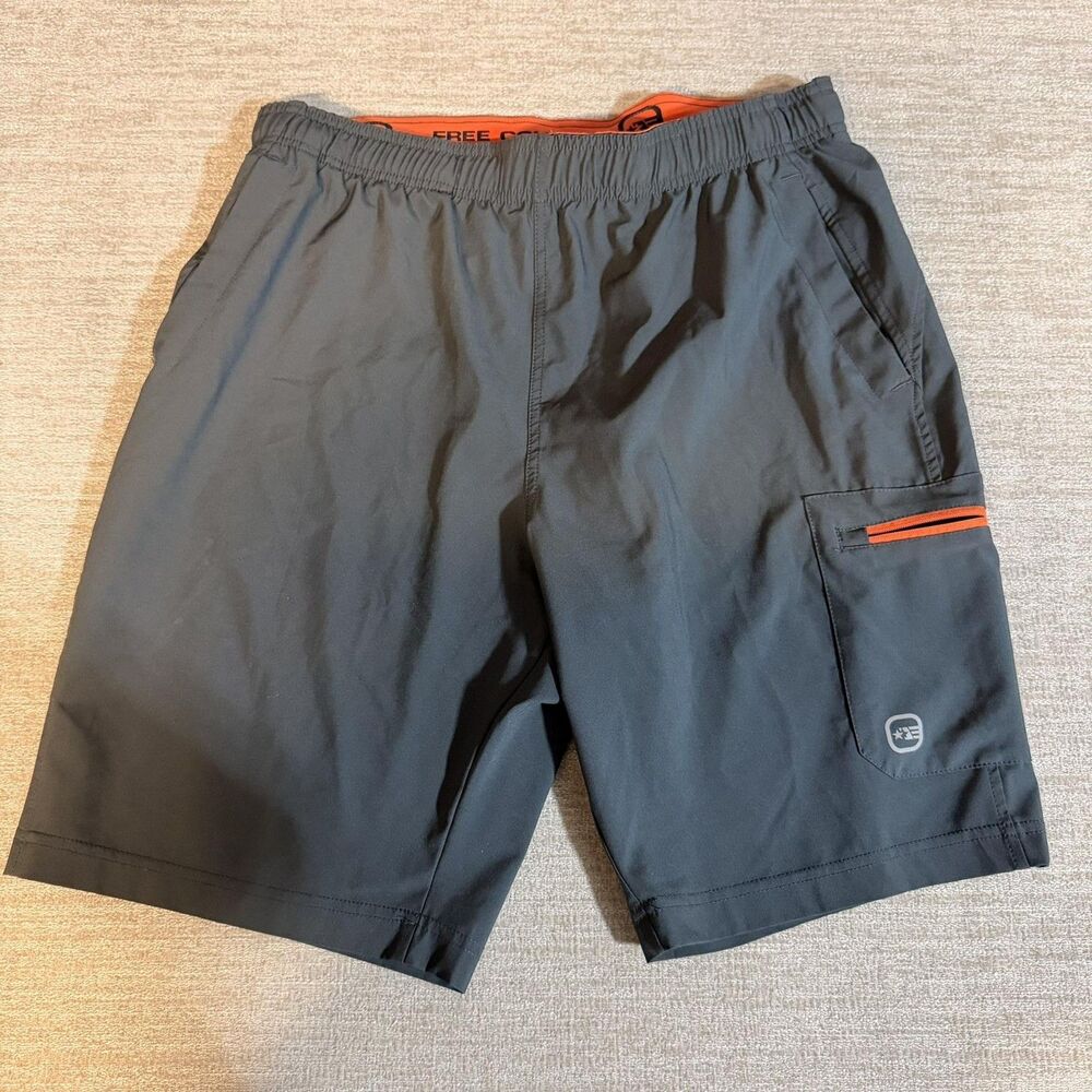 Free Country Shorts Mens Medium Gray Micro-Tech Stretch Elastic Waist Athletic